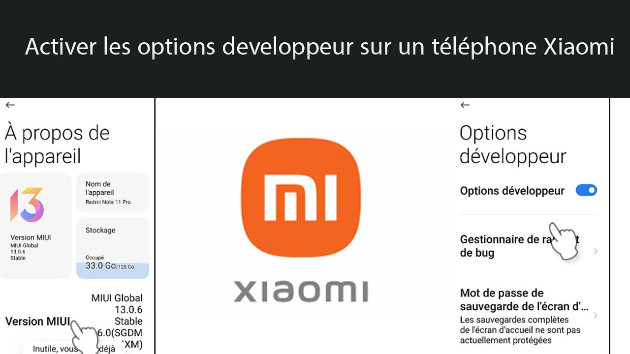 Comment activer options développer et débogage USB sur téléphone Xiaomi ...