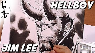 Jim Lee drawing Hellboy