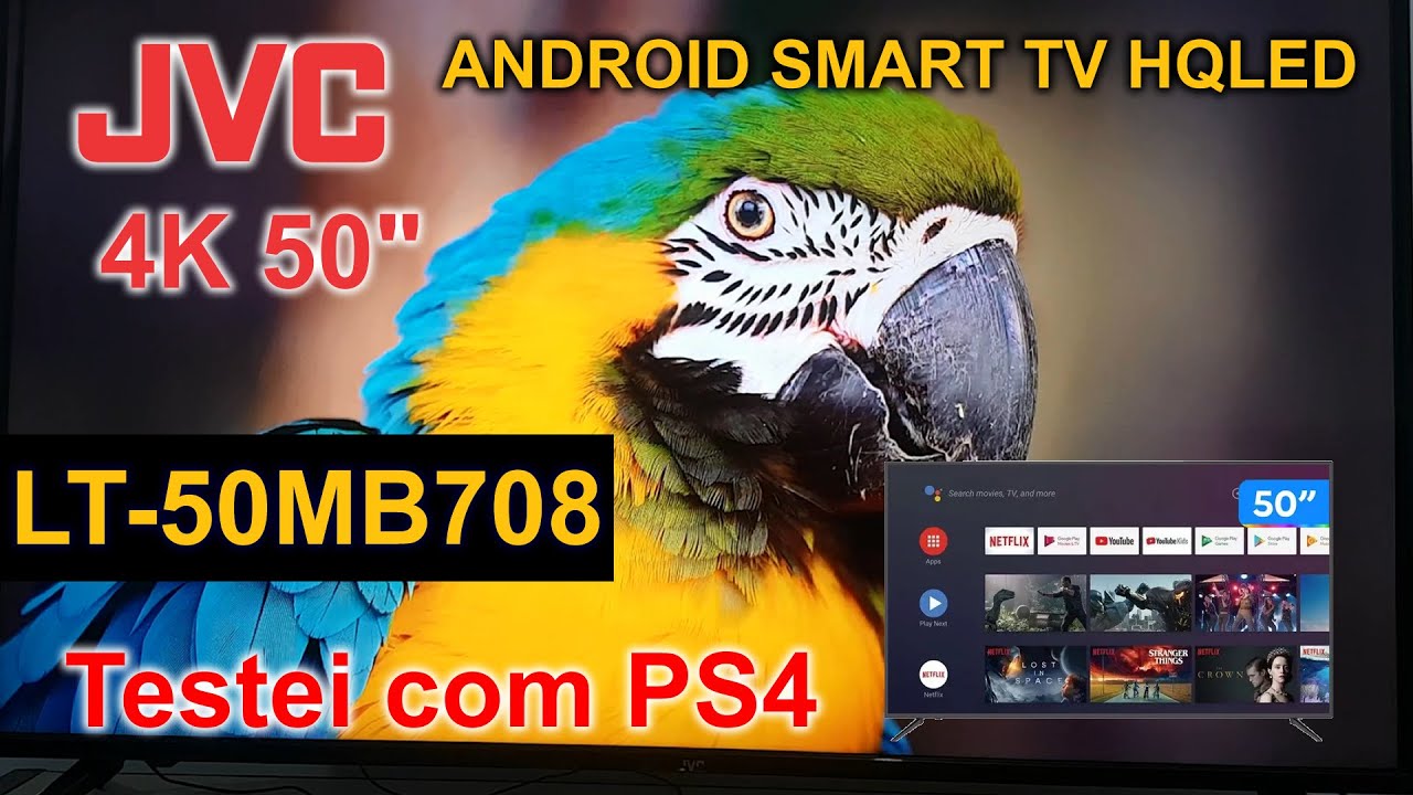 LT50MB708 JVC 4K ANDROID TV HQLED 50 POLEGADAS Review com PS4 Fifa