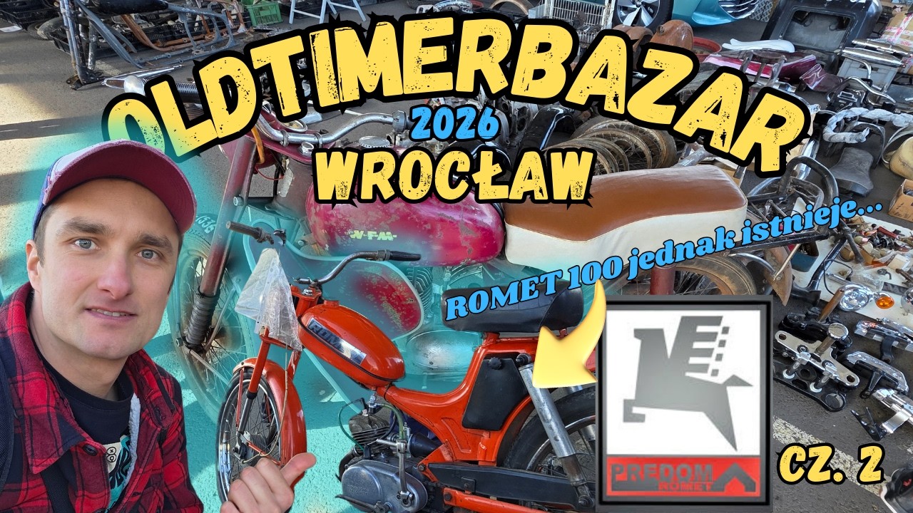 OLDTIMERBAZAR Wrocław cz.2 - kupiłem graty do WFM i zobaczyłem motorower Romet 100 na żywo!