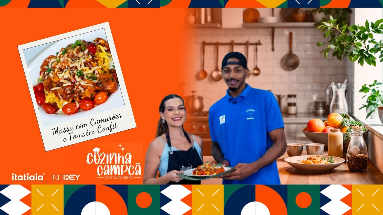 COZINHA CAMPEÃ com CLARA SENRA — TÚLIO DA SILVA | Receita de MASSA COM CAMARÕES E TOMATES CONFIT