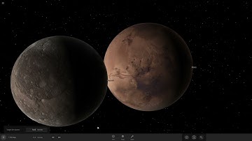 Mars and Ganymede collision Universe Sandbox 2