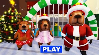 CHRISTMAS CAPYBARA FAMILY PRISON RUN ESCAPE Obby roblox Gameplay Walkthrough No Death 4K