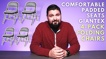Comfortable Padded Seats Giantex 4 Pack Folding Chairs