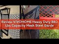 Review VIVOHOME Heavy Duty 880 Lbs Capacity Mesh Steel Garden Cart Folding Utility Wagon with Remova