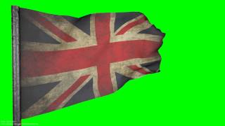 UK Flag  style 3D ANIMATION  1080p union jack green screen  s01r01