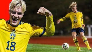 Lucas Bergvall Debut For Sweden vs Estonia 2024