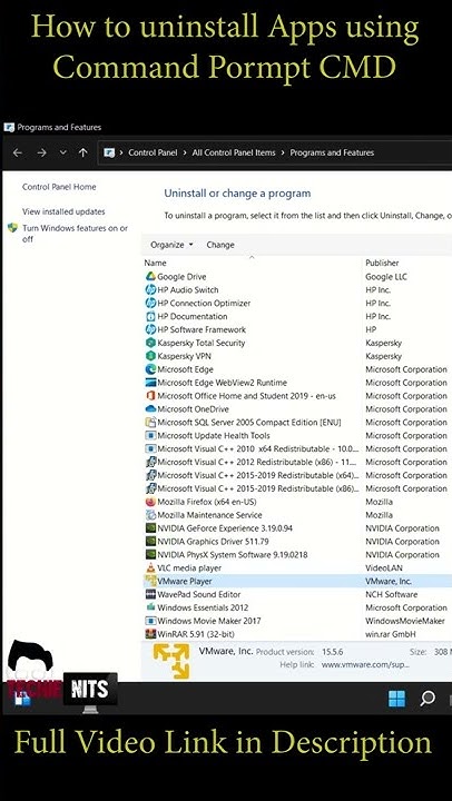 How to uninstall apps or software's using Command Prompt CMD #shorts ...