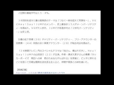 DAIGO完走 瞬間視聴率34.6%