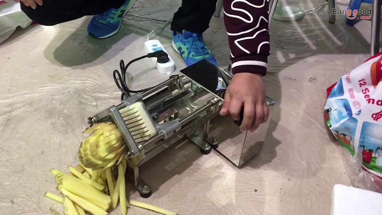 Electric Potato Chip Cutter French Fries Cutting Slicer Stainless Steel