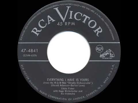 1952 Eddie Fisher - Everything I Have Is Yours - YouTube
