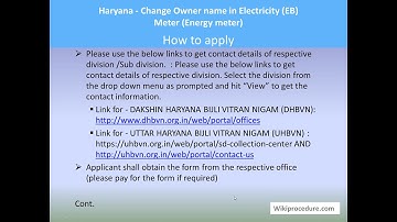 Haryana - Change Owner name in Electricity (EB) Meter (Energy Meter)