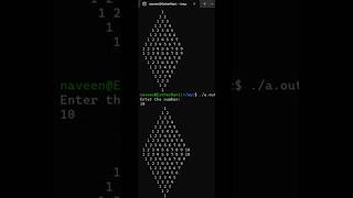 C Pattern Program in C | Number Diamond Pattern | Easy Pattern Printing for Beginners #shorts