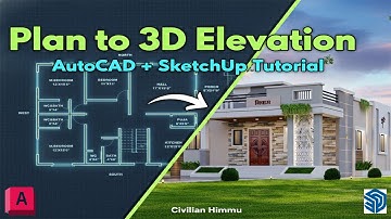2D Plan to 3D Elevation | AutoCAD + SketchUp Tutorial | 40x32 House Design Step by Step