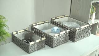 DECOMOMO Boho Rope Decorative Storage Baskets - Stylish Home Organization Solution