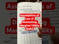 Assumptions of Law of DMU #economics #ugcnet #ugc #upsc #upscexam #education #status #study #shorts
