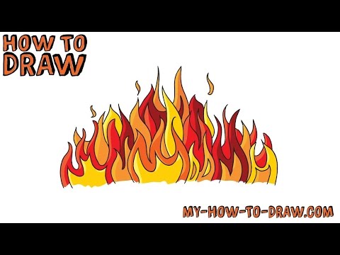 How to draw a Fire - Easy step-by-step drawing tutorial