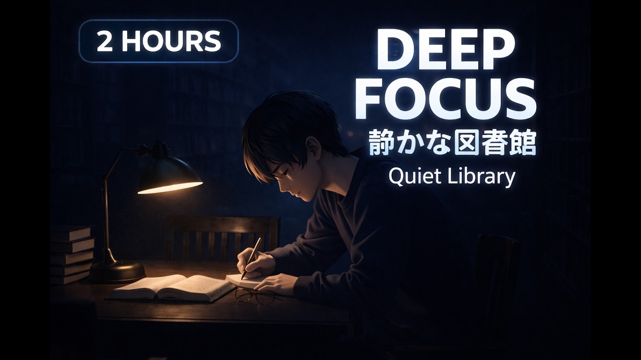 【2時間】　無音に近い超静寂図書館｜本気で集中したい人へ　（音楽なし）【2 Hours】Near Silent Library for Extreme Focus (No Music)