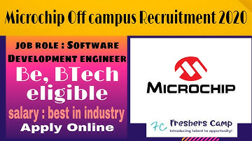 Microchip Off Campus Recruitment 2020 for Software Development Engineer | B.E/B.Tech | Apply Online