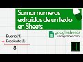 Sumar números extraídos de un texto en Google Sheets