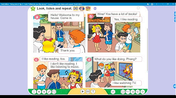 Bài đối thoại Unit 7: What do you like doing? - Lesson 1 | Tiếng Anh 4