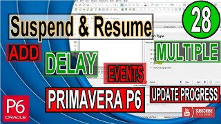 Suspend and resume activity in Primavera P6 adding delay events for Extension of Time | Tips tricks screenshot 3