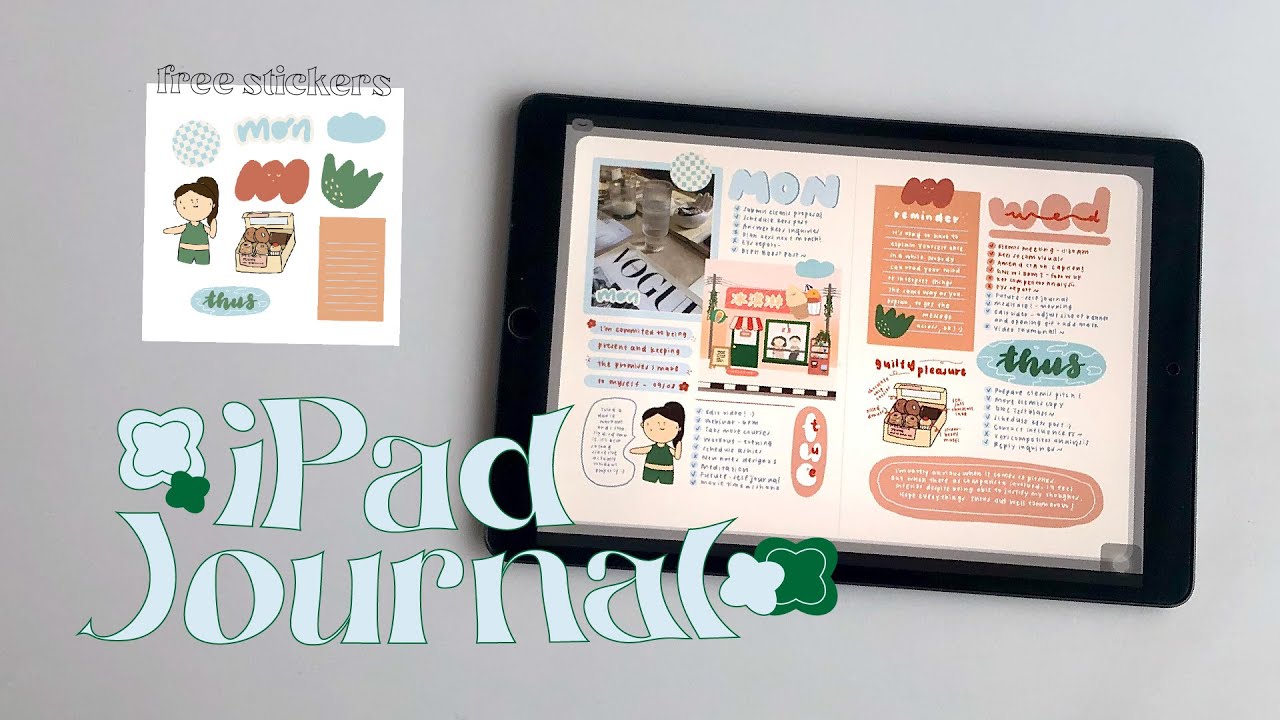 Digital Bullet Journal 👀 | Plan With Me - iPad Journal | Free Template and Stickers