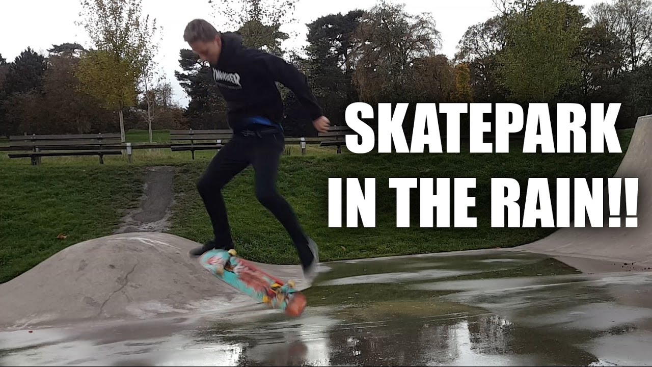 SKATING A WET SKATE PARK!! YouTube