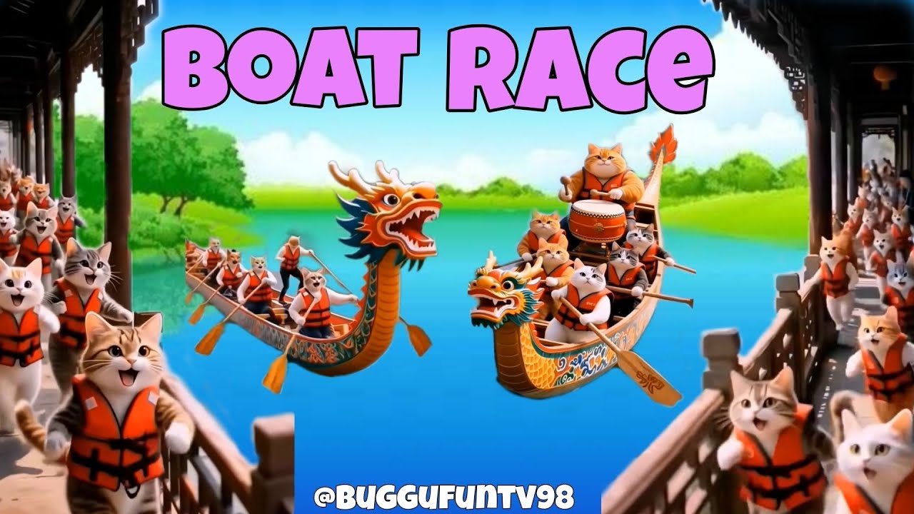 😲“Crazy Cat Boat Racing Challenge 🐱🔥”“Super Fast Cat Boat Race 😺💨 | Cartoon Fun”