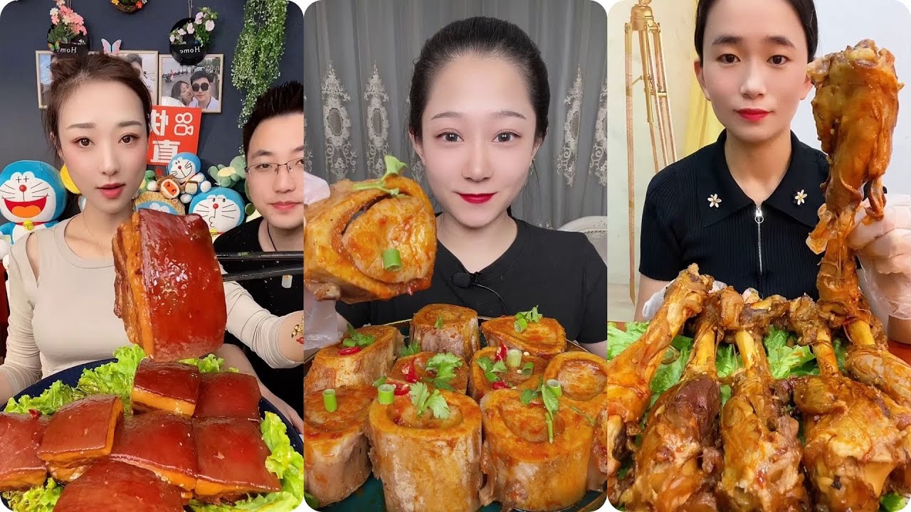 MUKBANG no.6 먹방 PORK BELLY BONE MARROW PORK SAUSAGE 매운 국수와 계란을 먹고 ASMR SOUNDS