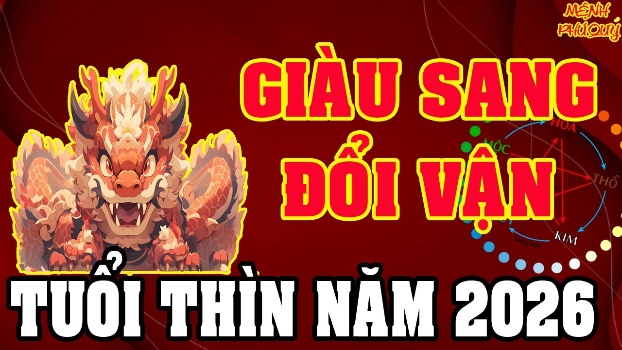 TỬ VI TUỔI THÌN NĂM 2026: PHÁT TÀI ĐỔI VẬN - GIÀU CÓ BẤT NGỜ