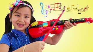 Jannie & Wendy Pretend Play with Violin Music Toy & Sings Children Songs for Kids