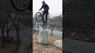 Powerful Rock Up Trial Bike Stunt! | Rear Wheel Hop &amp; Technical Rock Line 🚲🪨 #shorts #short
