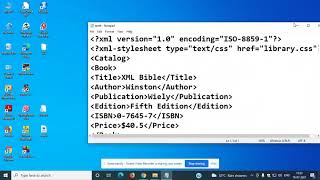 Program implementing XML code for the given library details.