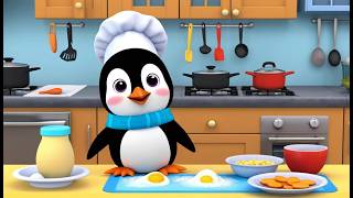 Penguin Chef Fries an Egg on Ice Adventure Fun | Funny Kids Nursery Rhyme Animation