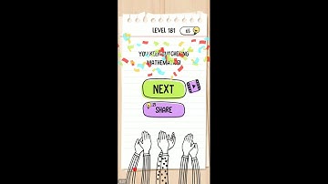 HOW TO BEAT BRAIN TEST TRICKY PUZZLE LEVELS 181 and 182