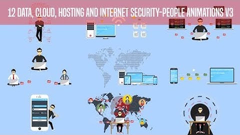 Data, Cloud, Hosting and Internet Security-People Animations V3