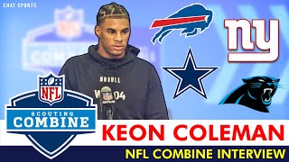 Keon Coleman NFL Scouting Combine Interview On Team Meetings With Bills, Giants, Cowboys & Panthers