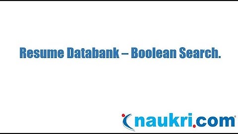 How to do Boolean search in Naukri