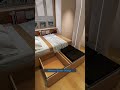 A nine square meters (3 by 3 ) bedroom setup with partition layout, extended desk and proper storage