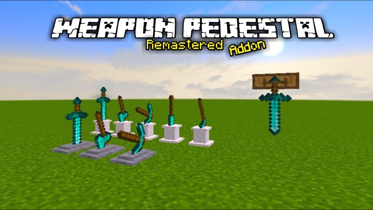 WEAPON PEDESTAL REMASTERED ADDON MCPE 1.17 SHOWCASE ADDON MINECRAFT