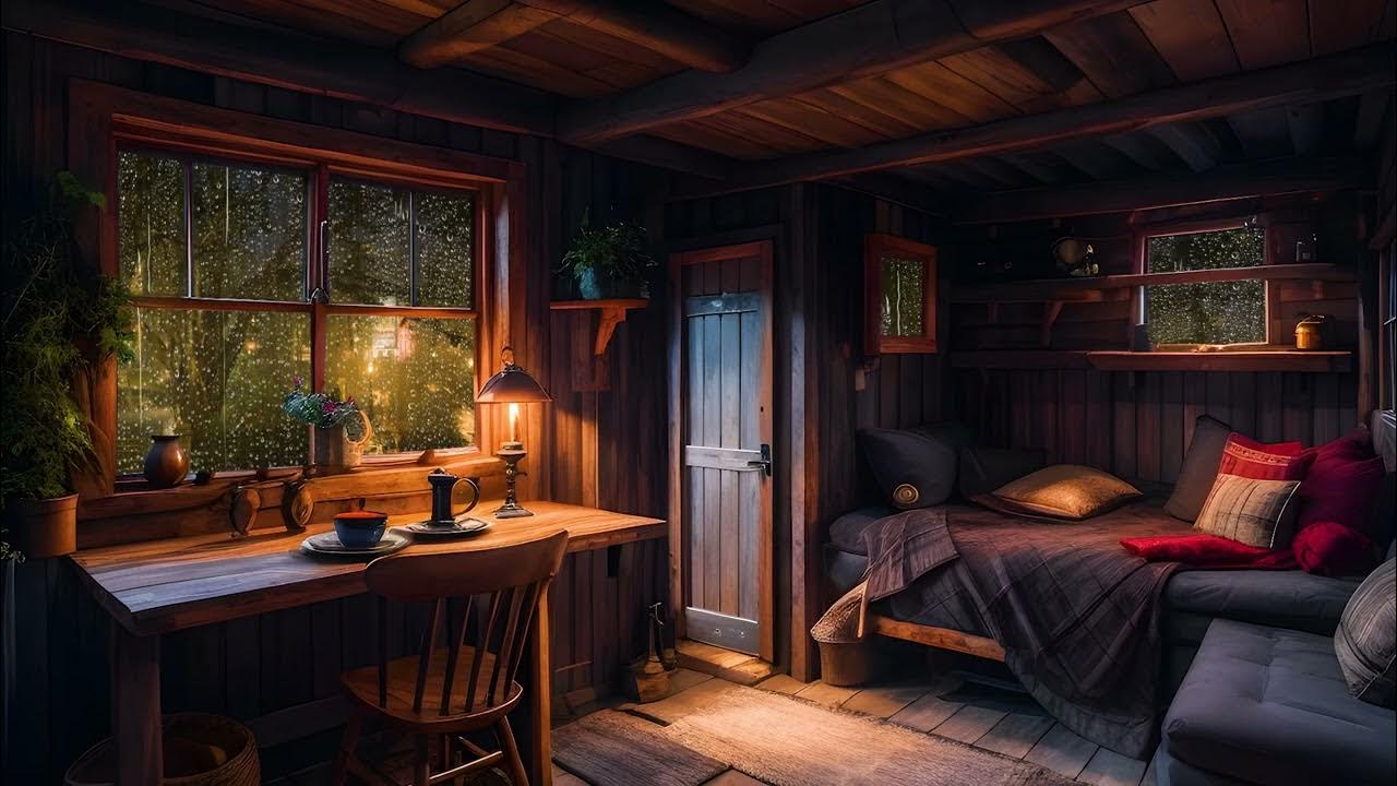 【ASMR】Rustic Rain Serenade Falling Asleep to the Delicate PitterPatter Outside the Cabin｜1Hour