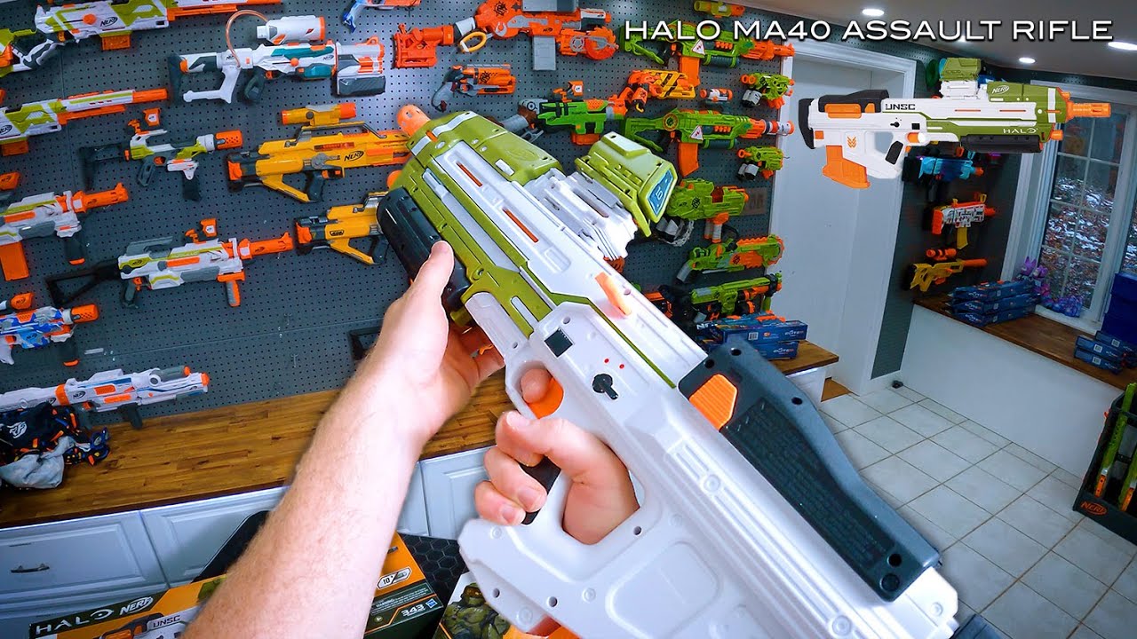 NERF GUN Halo MA40 Assault Rifle! 