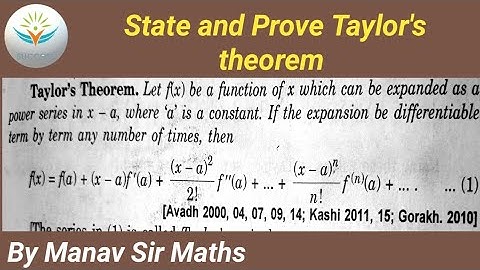 State and Prove Taylor