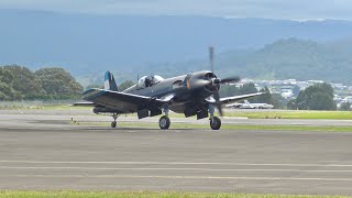 Vought F4U Corsair flying at the 2022 Wings Over Illawarra Airshow
