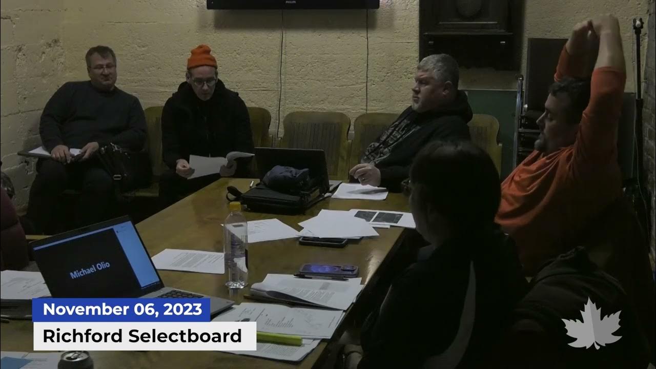 Richford Selectboard 11/06/2023 YouTube