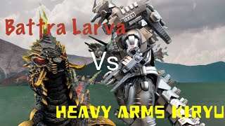 Battra Larva Vs Heavy Arms Kiryu