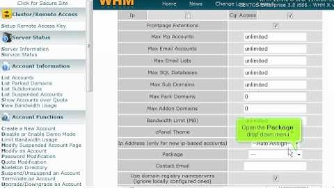 How to create a new hosting account in WHM  - 4GoodHosting Support