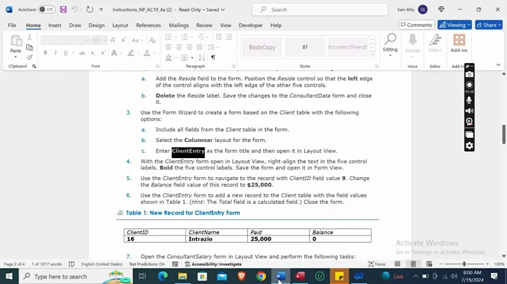 New Perspectives Access 2019 | Module 4: SAM Project 1a | Global Human Resources Consultants
