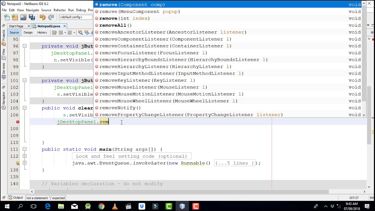 java swing netbeans tutorial 07 Remove previous jinternal frame - YouTube